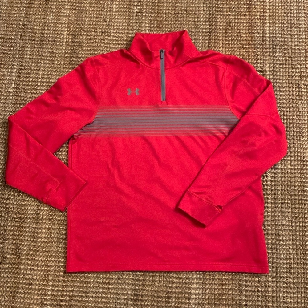 Men’s Under Armour Men’s pull-over. Red and gray.